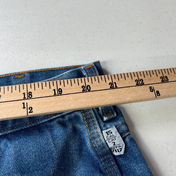 Tyndale Fr Jeans Mens 42 X 27 Blue Denim Fire Resistant Straight Leg * - Picture 9 of 11